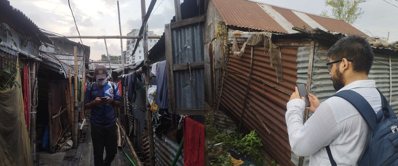 Participants of the Dhaka Thrive Challenge mapped hazard points and critical facilities using KoboToolbox and captured street-level imagery using Mapillary (August-September 2025). | Photo: Abu Syed Al-Imam