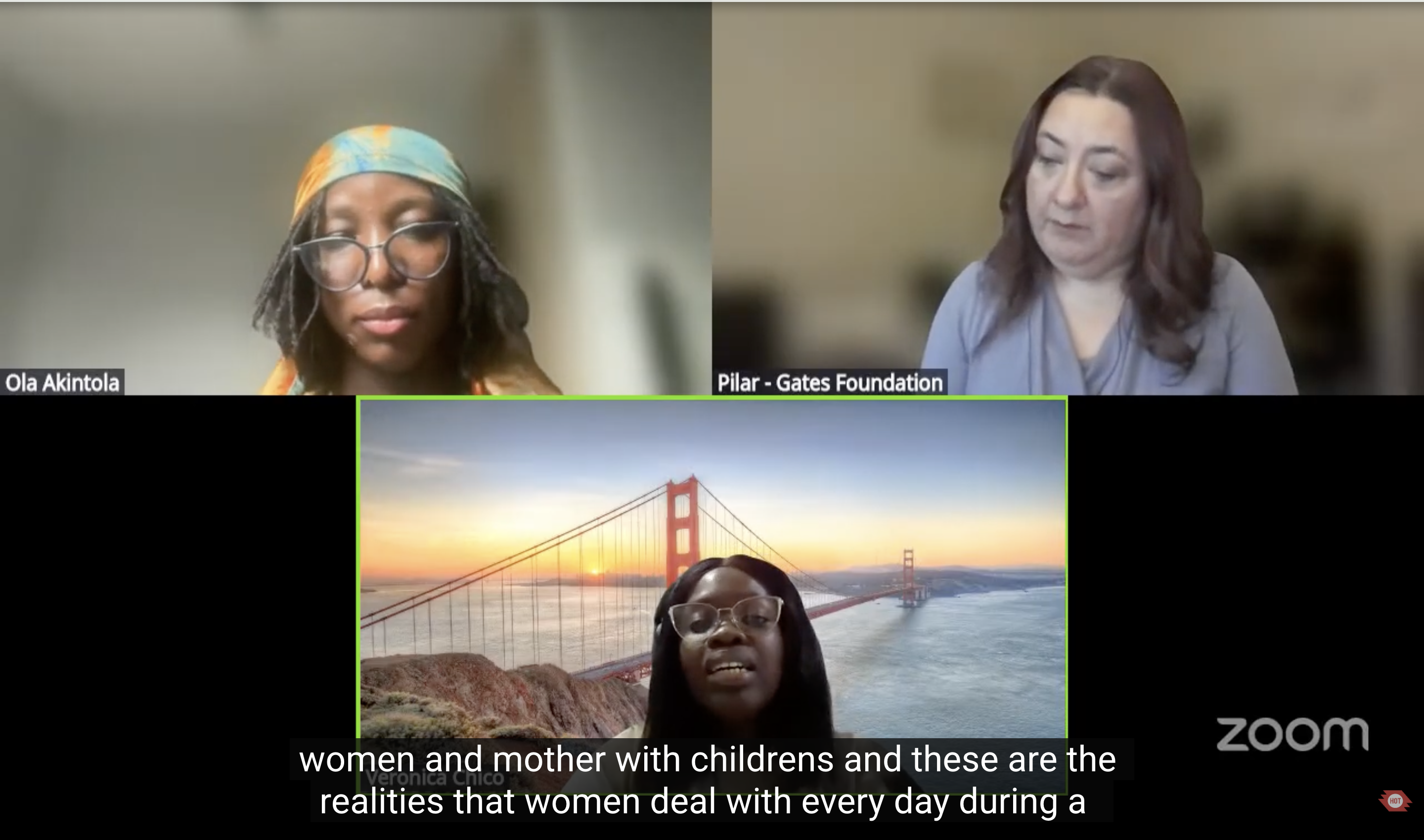 Veronica explaining the difference between traditional maps and maps that include women's perspectives on accessibility and safety.