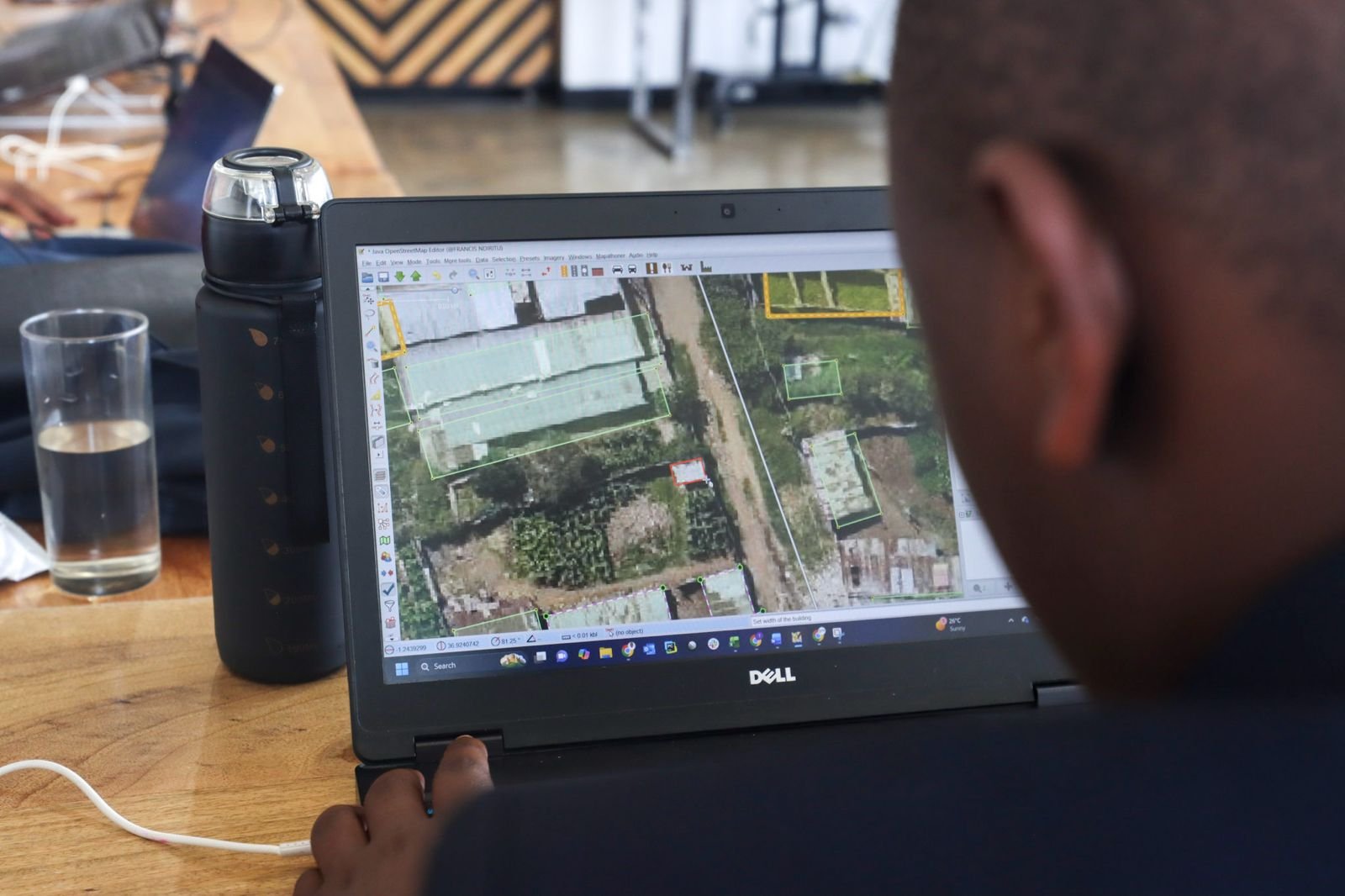 fAIr detects building patterns across satellite imagery after training on manually mapped examples photo: Pauline Omagwa