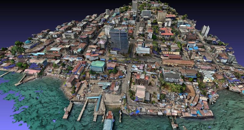 3D imagery for Freetown City - Central Business District (Source: HOT )